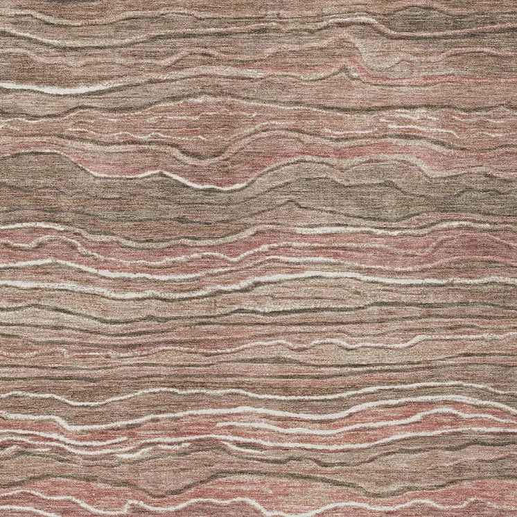 10' X 14' Brown And Copper Abstract Washable Indoor Outdoor Area Rug