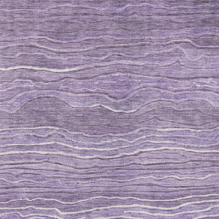 9' X 12' Purple And Lavender Abstract Washable Indoor Outdoor Area Rug