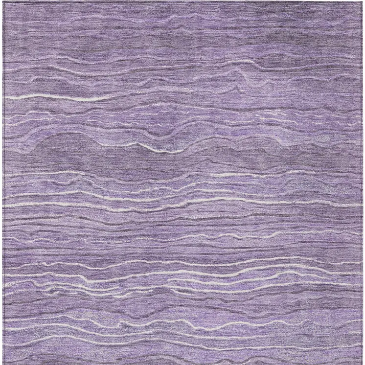 10' X 14' Purple And Lavender Abstract Washable Indoor Outdoor Area Rug