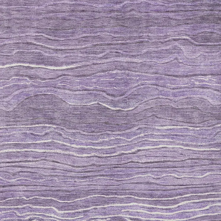 10' X 14' Purple And Lavender Abstract Washable Indoor Outdoor Area Rug
