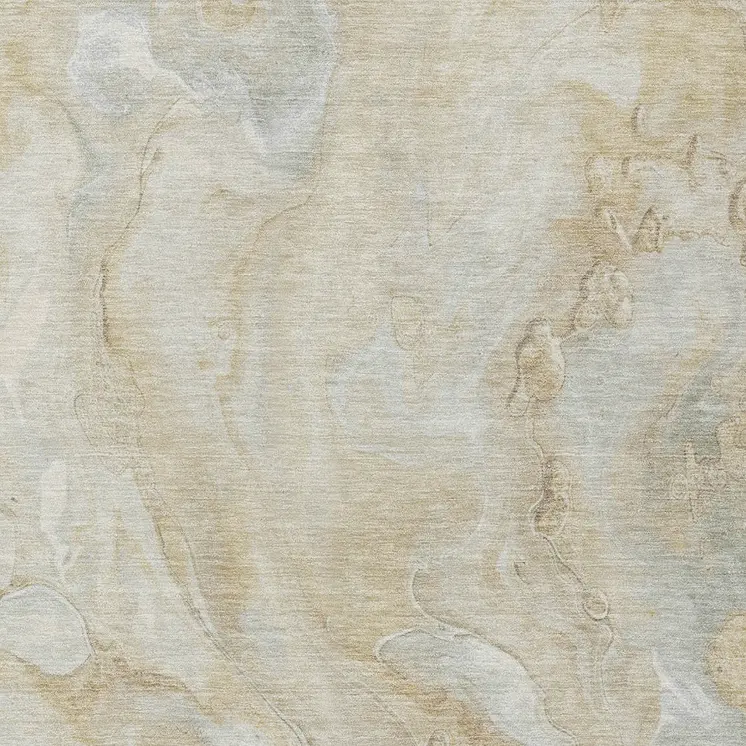 3' X 5' Beige And Silver Abstract Washable Indoor Outdoor Area Rug