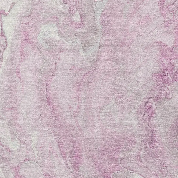 3' X 5' Pink And Silver Abstract Washable Indoor Outdoor Area Rug