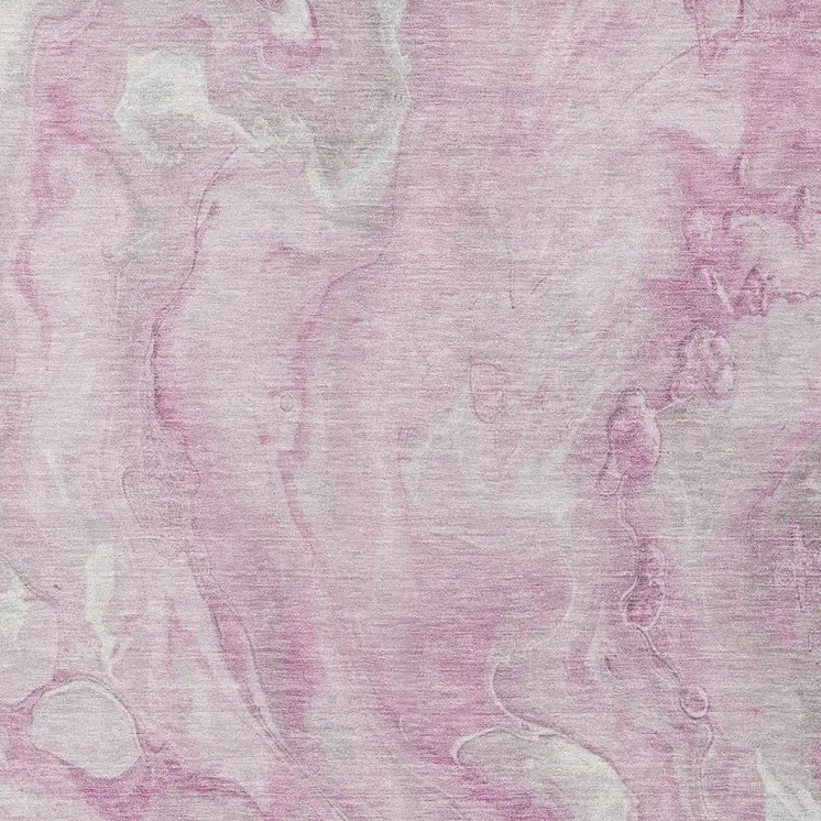 8' X 10' Pink And Silver Abstract Washable Indoor Outdoor Area Rug