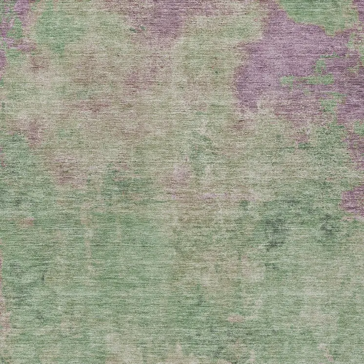 8' X 10' Artichoke Green And Eggplant Abstract Washable Indoor Outdoor Area Rug