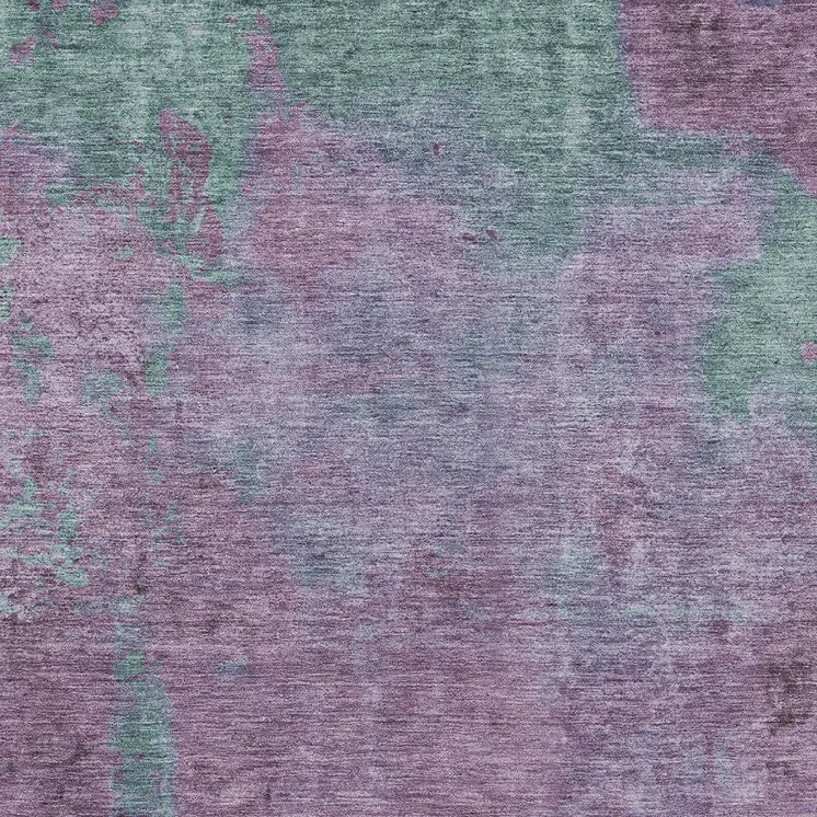 9' X 12' Lavender And Teal Blue Abstract Washable Indoor Outdoor Area Rug