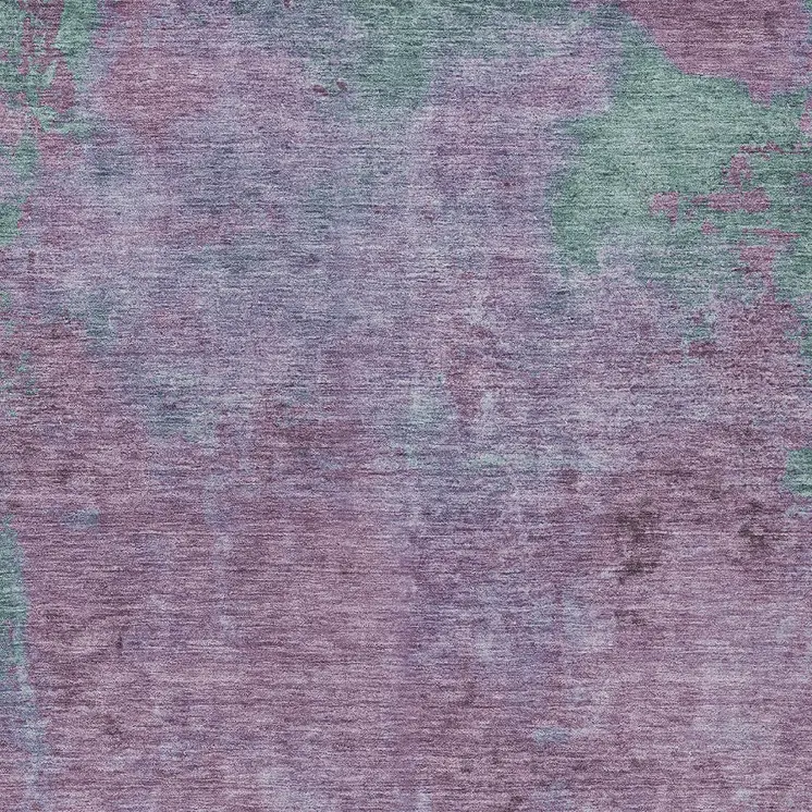 10' X 14' Lavender And Teal Blue Abstract Washable Indoor Outdoor Area Rug