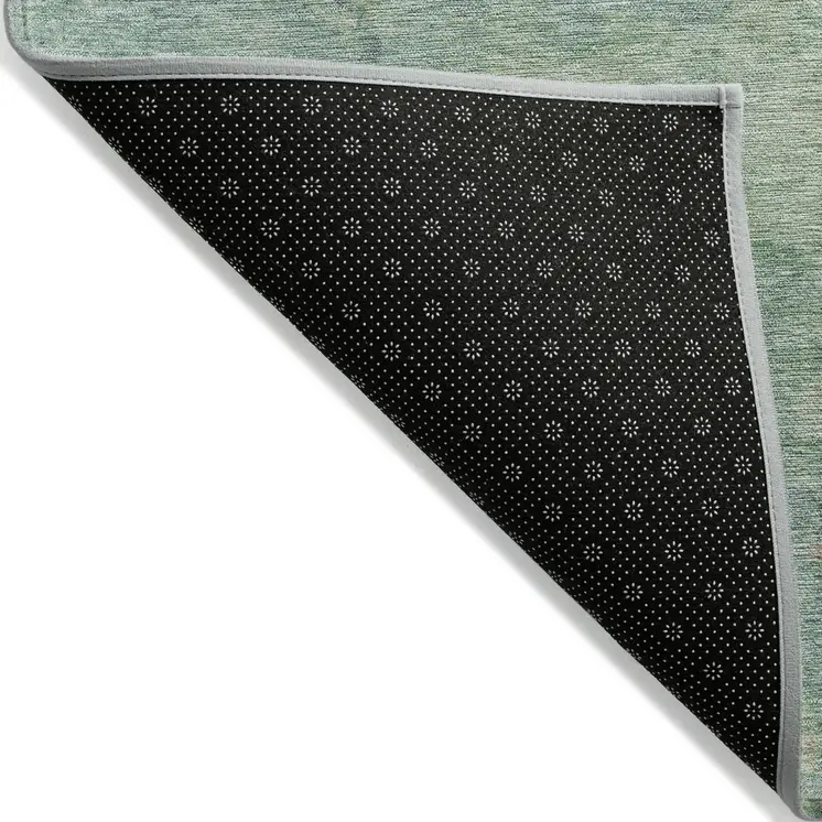 3' X 5' Pale Aqua And Taupe Abstract Washable Indoor Outdoor Area Rug