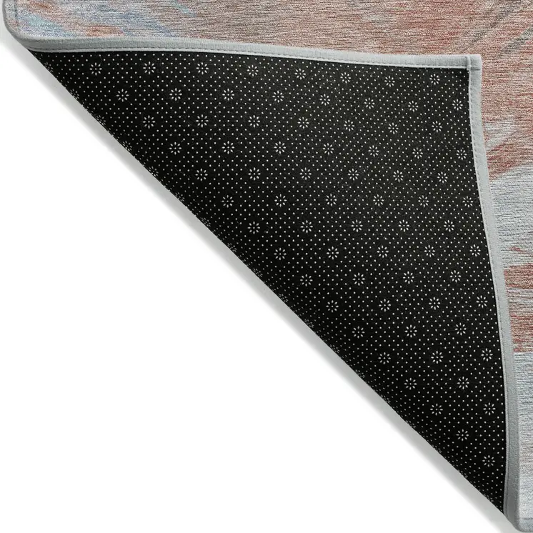 3' X 5' Taupe Copper And Ivory Abstract Washable Indoor Outdoor Area Rug