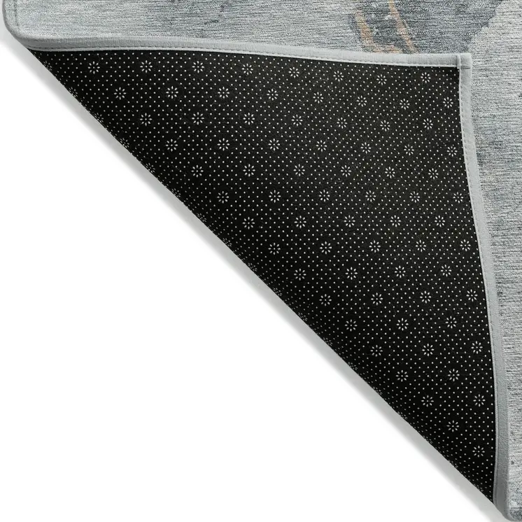 10' X 14' Gray Beige And Olive Green Abstract Washable Indoor Outdoor Area Rug