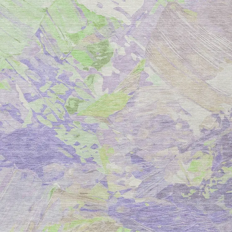 8' X 10' Lavender Mint Green And Beige Abstract Washable Indoor Outdoor Area Rug