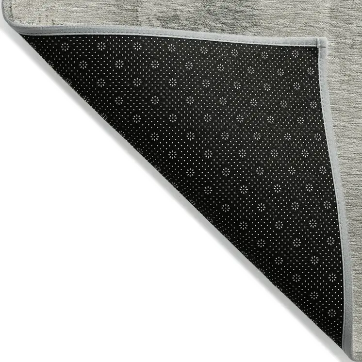 9' X 12' Beige And Gray Geometric Washable Indoor Outdoor Area Rug