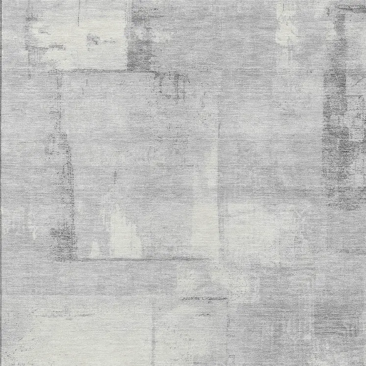 3' X 5' Gray And Silver Geometric Washable Indoor Outdoor Area Rug