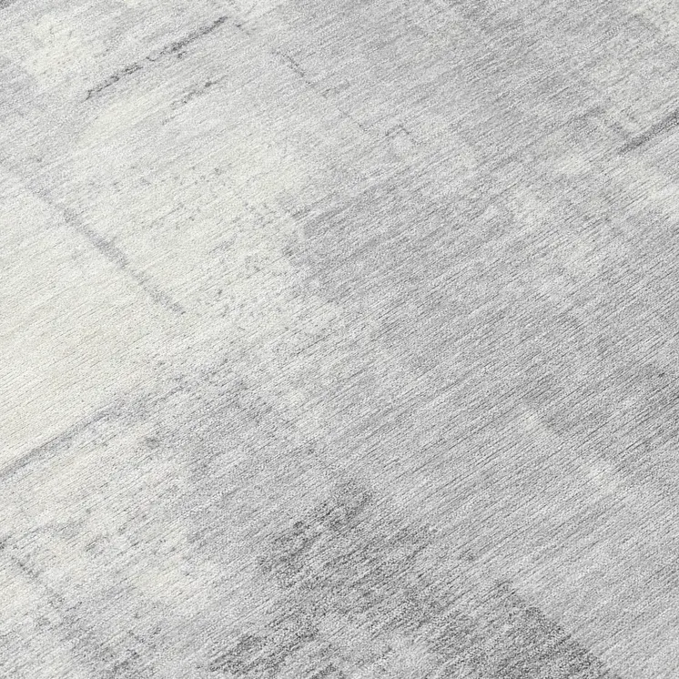 8' Gray And Silver Round Geometric Washable Indoor Outdoor Area Rug