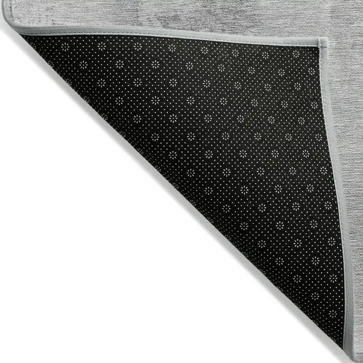 8' X 10' Gray And Silver Geometric Washable Indoor Outdoor Area Rug