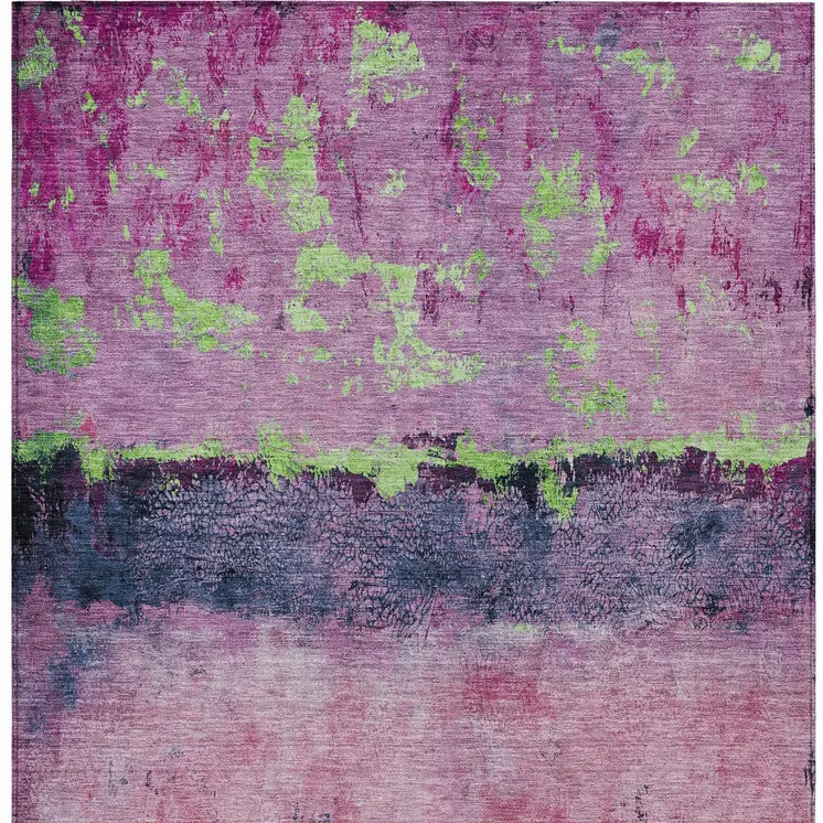 3' X 5' Blush And Mint Green Abstract Washable Indoor Outdoor Area Rug