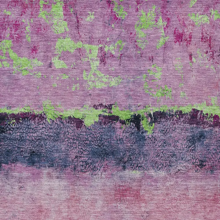 10' X 14' Blush And Mint Green Abstract Washable Indoor Outdoor Area Rug