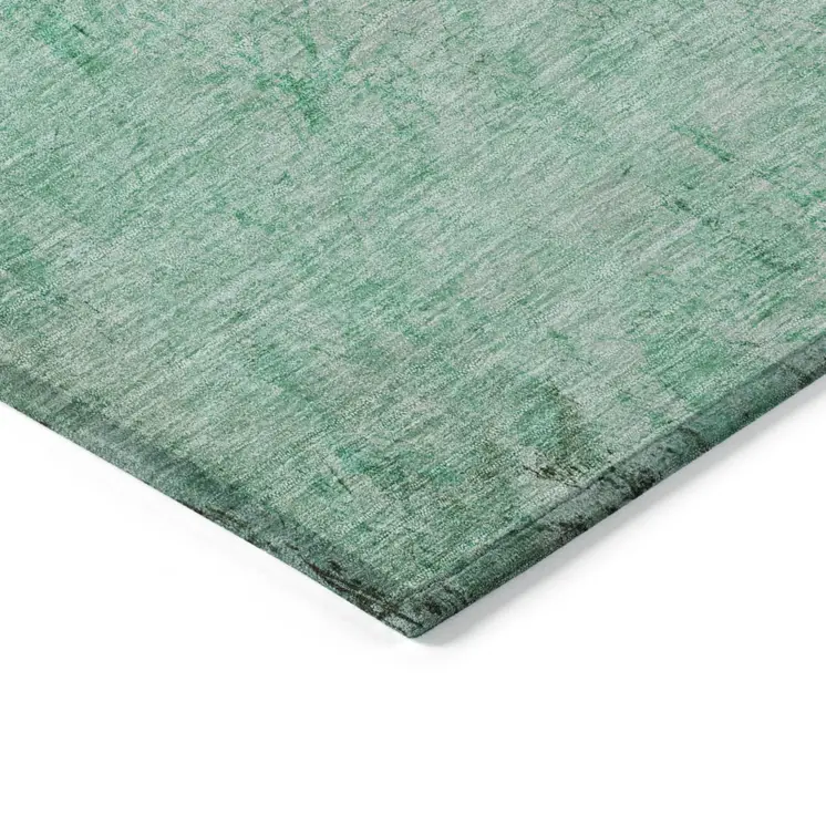 5' X 8' Green And Pink Abstract Washable Indoor Outdoor Area Rug
