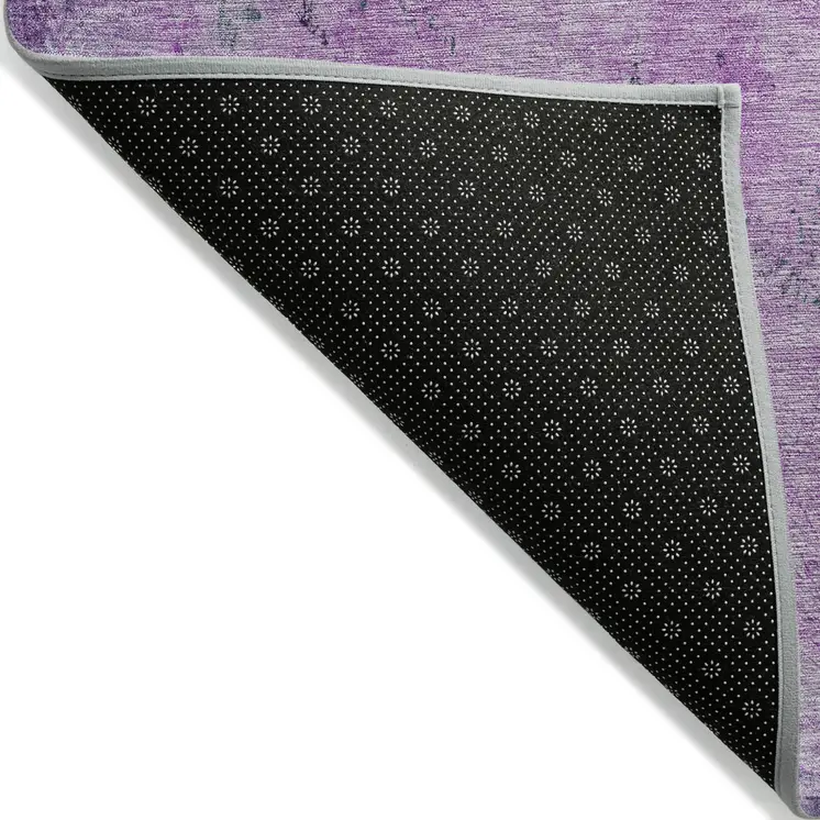 5' X 8' Plum And Gold Abstract Washable Indoor Outdoor Area Rug