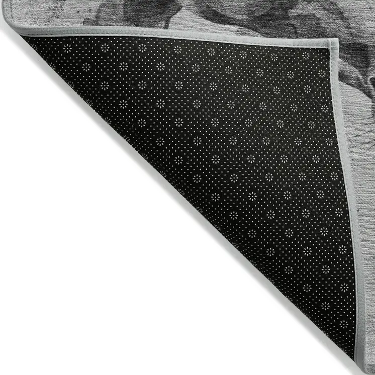 10' X 14' Gray And Silver Horse Washable Indoor Outdoor Area Rug