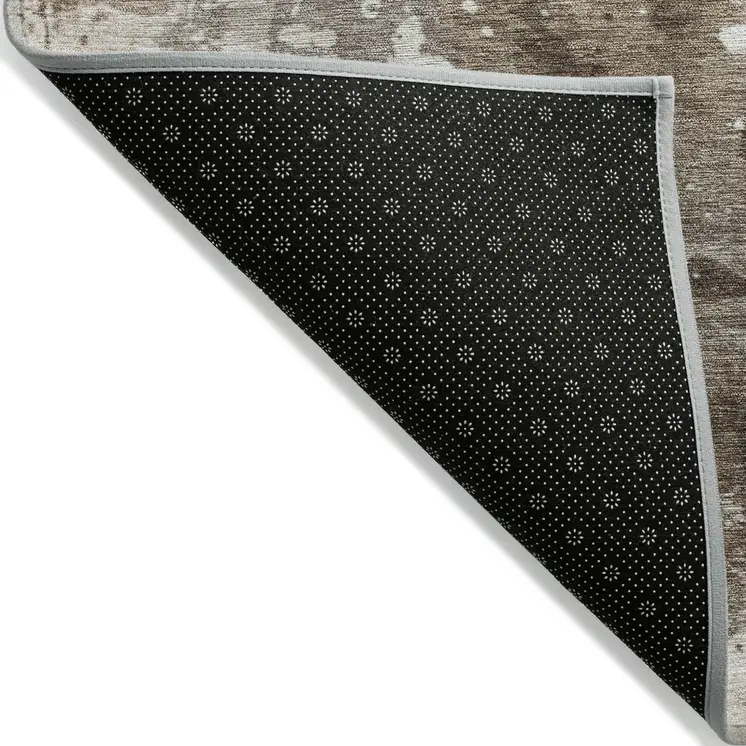 10' X 14' Ivory And Gray Horse Washable Indoor Outdoor Area Rug