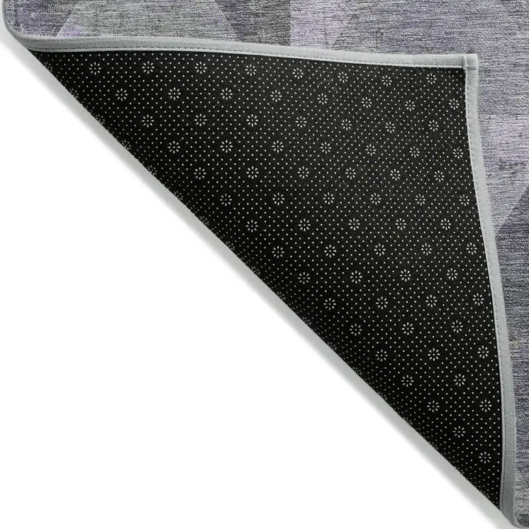 8' X 10' Lavender And Fern Green Geometric Washable Indoor Outdoor Area Rug