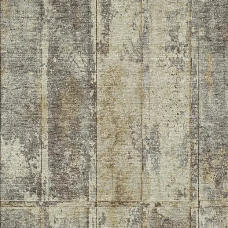 5' X 8' Beige Gold And Khaki Abstract Washable Indoor Outdoor Area Rug