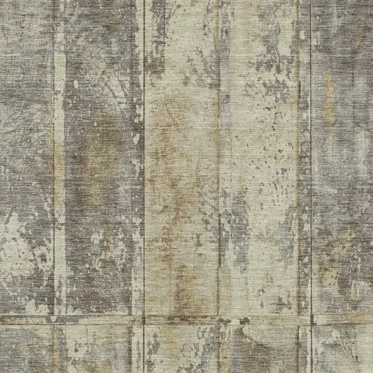 10' X 14' Beige Gold And Khaki Abstract Washable Indoor Outdoor Area Rug