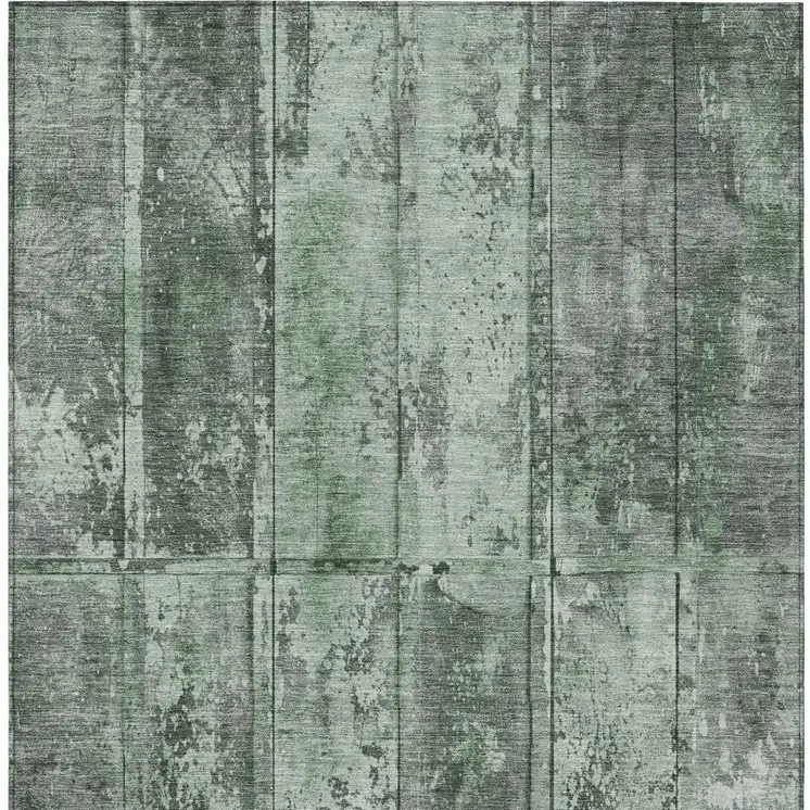 10' X 14' Green Charcoal And Gray Abstract Washable Indoor Outdoor Area Rug