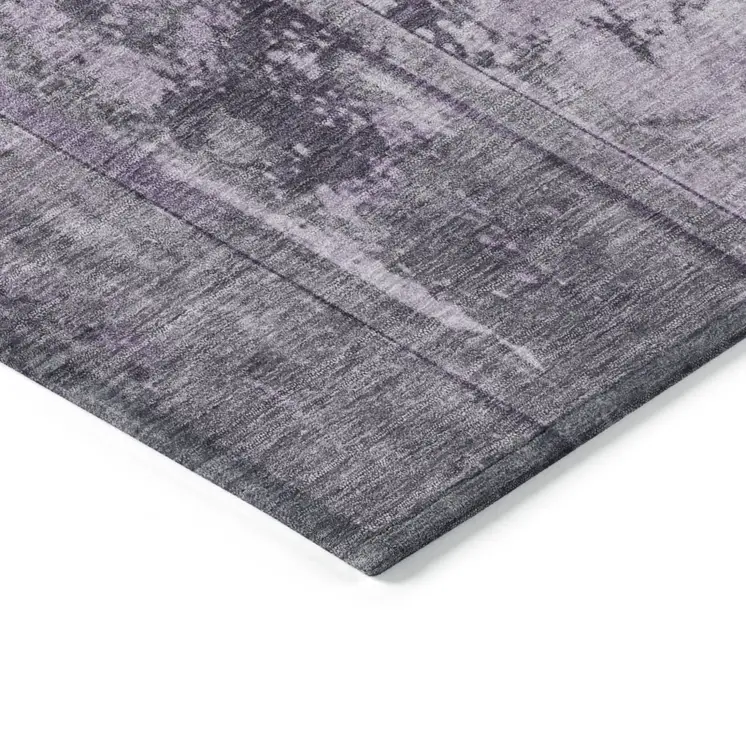 10' X 14' Purple Lavender And Gray Abstract Washable Indoor Outdoor Area Rug