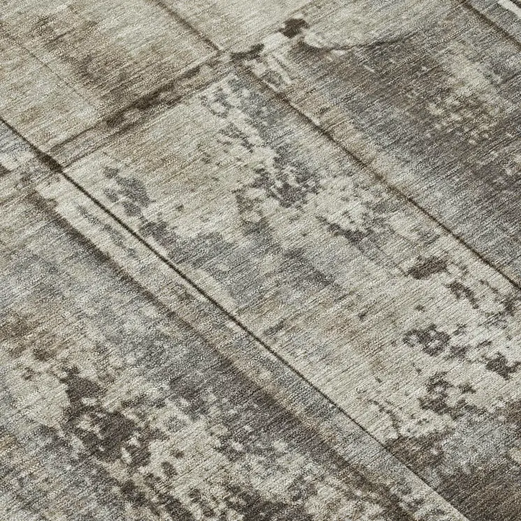 8' Taupe Beige And Brown Round Abstract Washable Indoor Outdoor Area Rug