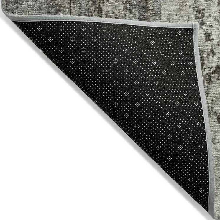 9' X 12' Taupe Beige And Brown Abstract Washable Indoor Outdoor Area Rug