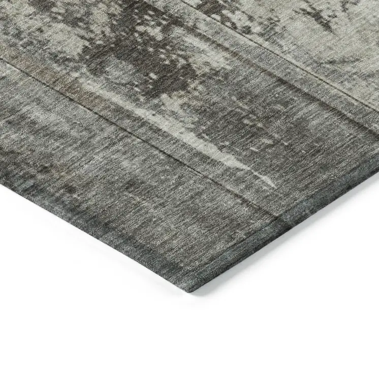 9' X 12' Taupe Beige And Brown Abstract Washable Indoor Outdoor Area Rug