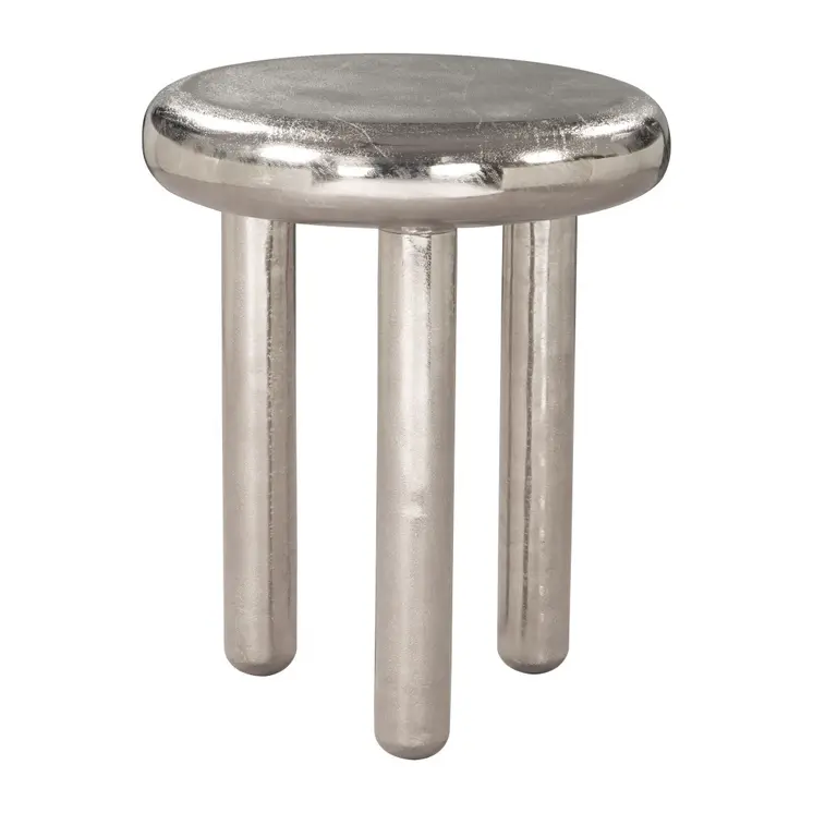 22" Silver Aluminum Pedestal End Table