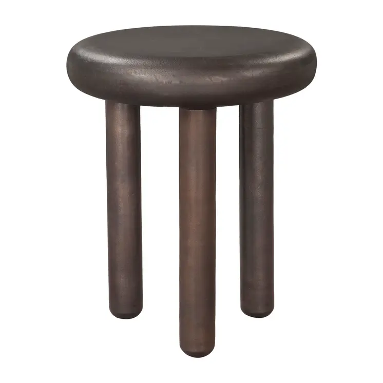 22" Bronze Aluminum Pedestal End Table