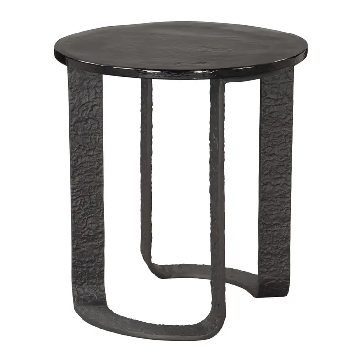 24" Black Aluminum Pedestal End Table