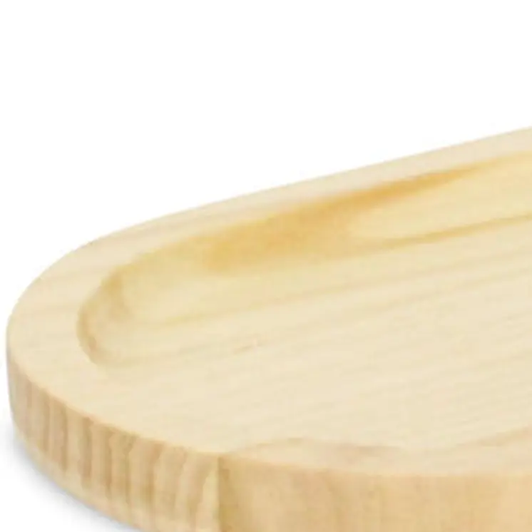 12" Natural Solid Wood Handmade Oval Vanity Tray