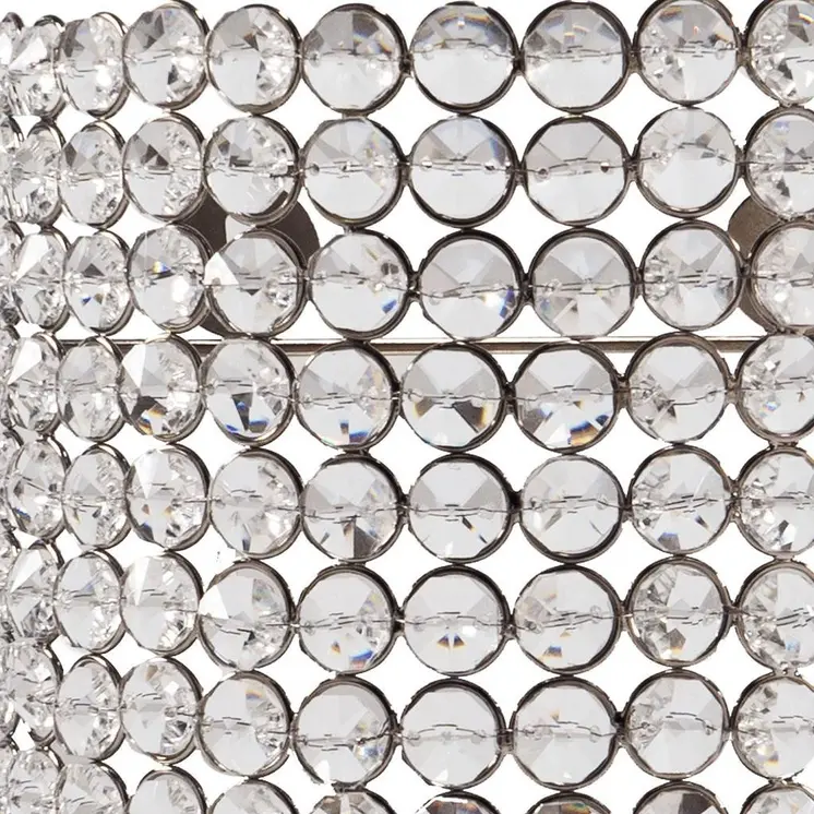 8" Clear And Silver Bejeweled Crystal Wall Sconce Candle Holder