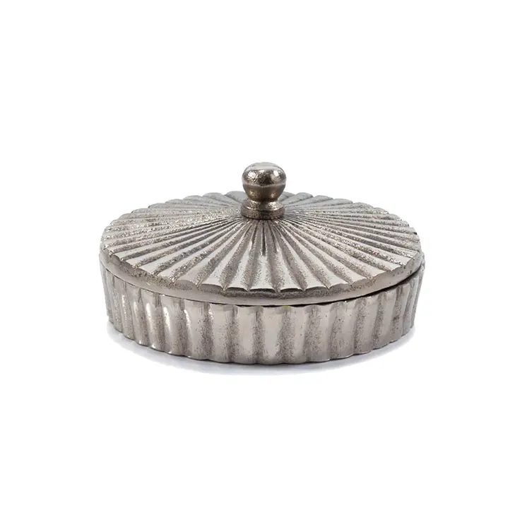 3" Silver Aluminum Decorative Keepsake Box