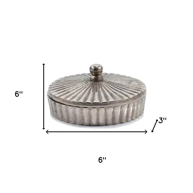 3" Silver Aluminum Decorative Keepsake Box