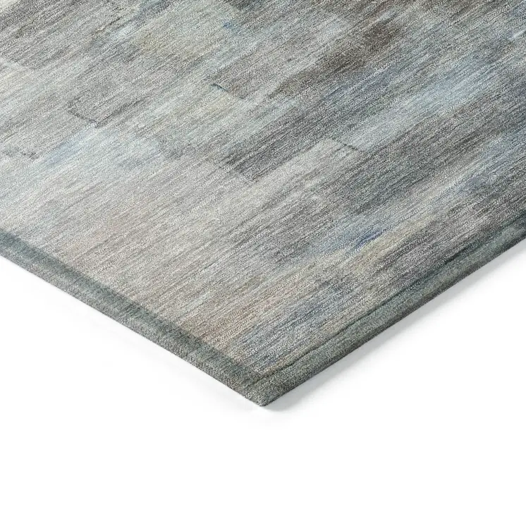10' X 14' Blue And Beige Nautical Washable Indoor Outdoor Area Rug