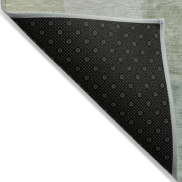 10' X 14' Artichoke Green And Taupe Abstract Washable Indoor Outdoor Area Rug