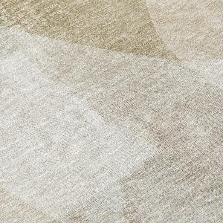 8' Beige And Taupe Round Abstract Washable Indoor Outdoor Area Rug