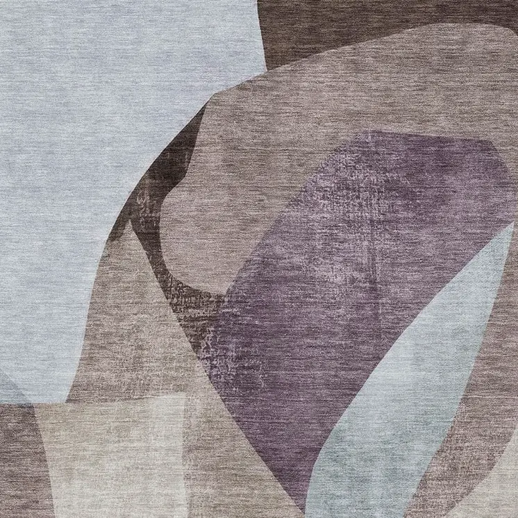 3' X 5' Brown And Taupe Abstract Washable Indoor Outdoor Area Rug
