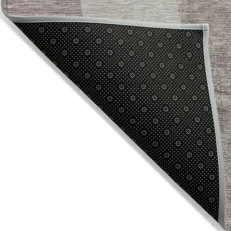 5' X 8' Brown And Taupe Abstract Washable Indoor Outdoor Area Rug