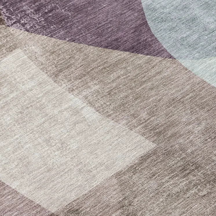 8' Brown And Taupe Round Abstract Washable Indoor Outdoor Area Rug