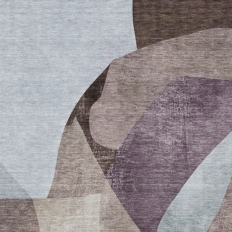 8' X 10' Brown And Taupe Abstract Washable Indoor Outdoor Area Rug