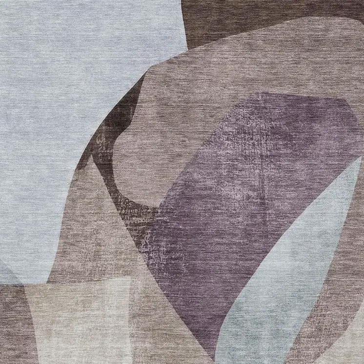 9' X 12' Brown And Taupe Abstract Washable Indoor Outdoor Area Rug