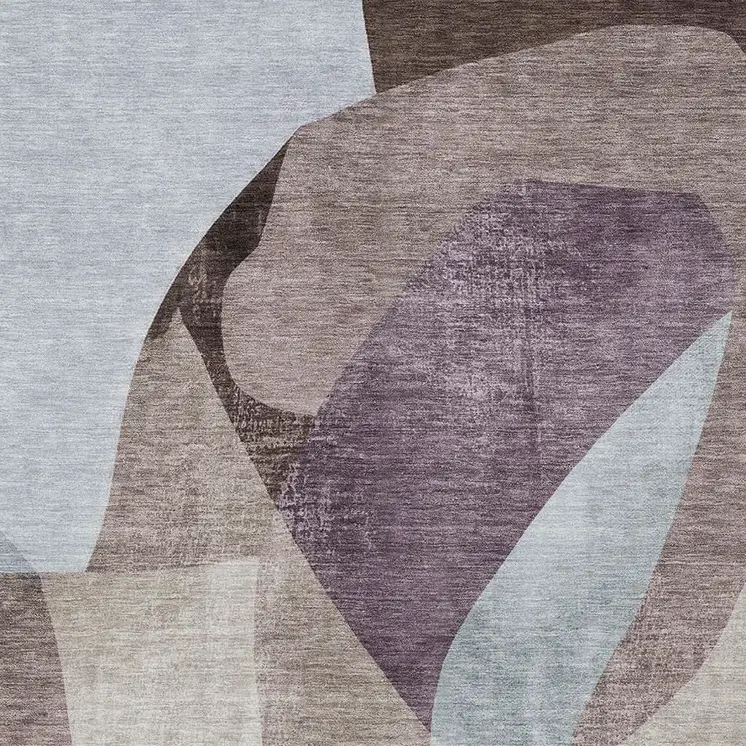 10' X 14' Brown And Taupe Abstract Washable Indoor Outdoor Area Rug