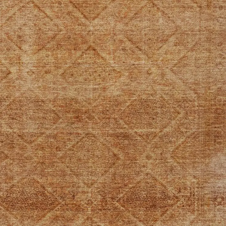 5' X 8' Copper And Ivory Geometric Washable Indoor Outdoor Area Rug