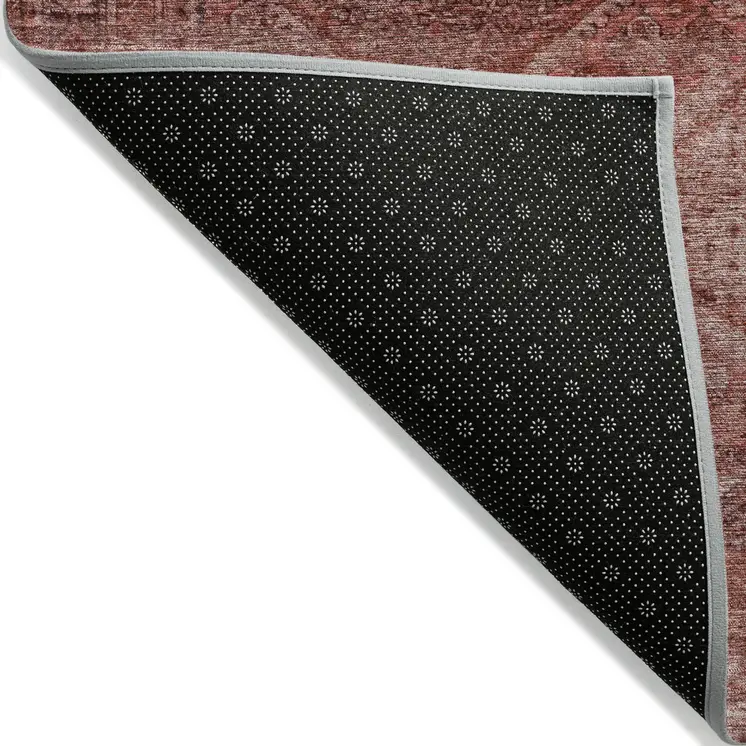 5' X 8' Pink And Ivory Geometric Washable Indoor Outdoor Area Rug